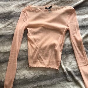 Scoop neck mesh crop top